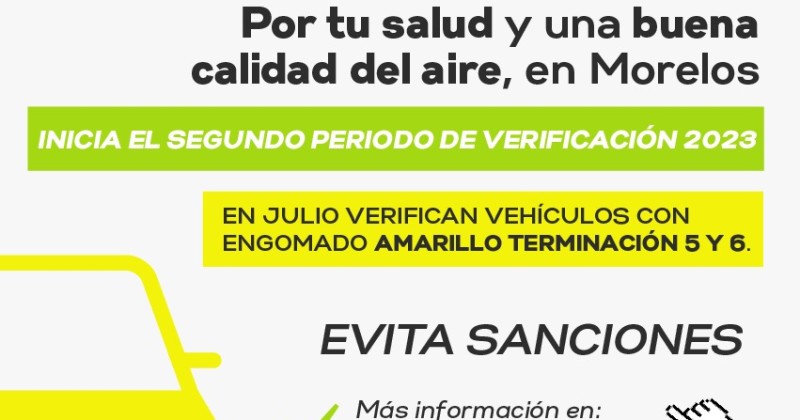 Inicia el segundo periodo de verificación vehicular en Morelos