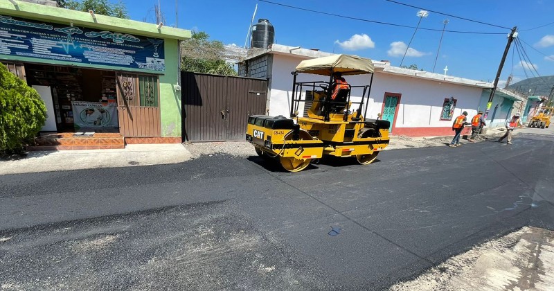 Avanza rehabilitación del tramo carretero Tetelilla - Tenango en el municipio de Jonacatepec