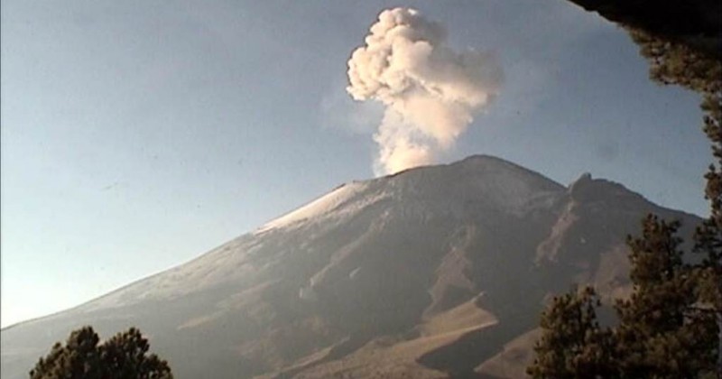 Sin caída de ceniza por actividad del volcán Popocatépetl
