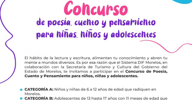 Lanzan DIF Morelos y STyC Concurso para la Infancia y Juventud