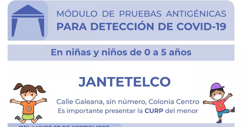 Instalarán módulo de pruebas antigénicas en Jantetelco