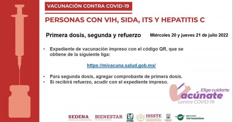 Convocan autoridades sanitarias a vacunarse contra COVID-19 a personas que viven con VIH, Sida, ITS y Hepatitis C