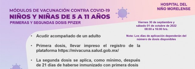 Llama HNM a vacunar contra COVID-19 a menores de 5 a 11 años