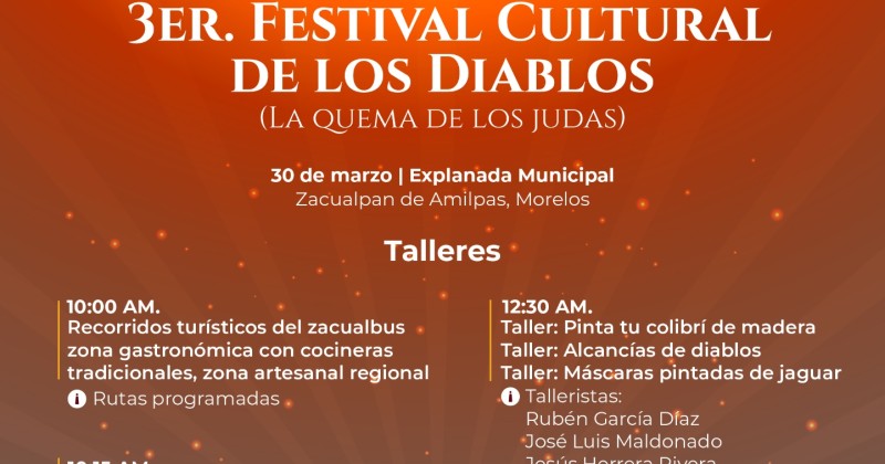 Se realizará en Zacualpan de Amilpas el Tercer Festival Cultural de los Diablos