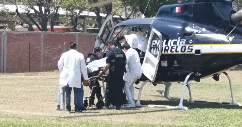 Trasladan en helicóptero a paciente con quemaduras graves a Ciudad de México