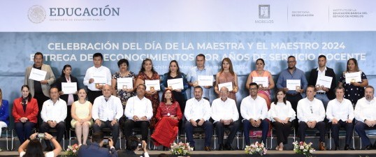 Reconoce Gobierno de Morelos años de servicio a docentes en el Día de la Maestra y el Maestro 2024
