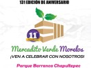 Invita SDS a celebrar el 11º aniversario del Mercadito Verde Morelos