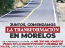 Destina Gobierno de Morelos más de mil 300 mdp en infraestructura carretera y deportiva