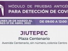 Instalarán autoridades sanitarias módulo de pruebas antigénicas de COVID-19 en Jiutepec